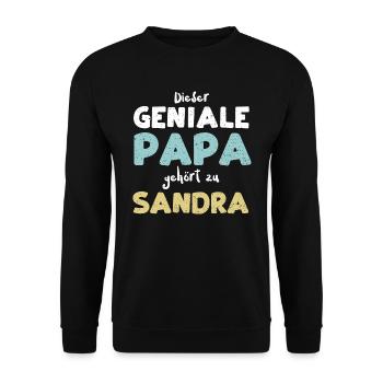 Dieser Geniale Papa Gehört Zu Sa... - Unisex Pullover - Schwarz - Vorne - Alina (178cm) & Michal (187cm)