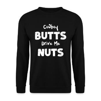 Cowboy Butts Drive Me Nuts - Texas - Unisex Sweatshirt - black - Front - Alina (178cm) & Michal (187cm)