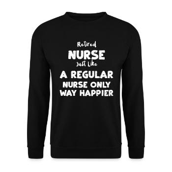 Infirmière à la retraite comme une régula... - Sweat-shirt Unisexe - noir - Devant - Alina (178cm) & Michal (187cm)