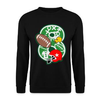 Fußball 8. Geburtstagsparty Nummer 8 - 8 Jahre - Unisex Pullover - Schwarz - Vorne - Alina (178cm) & Michal (187cm)