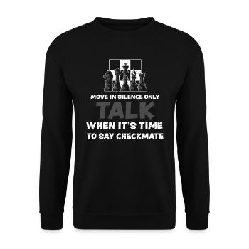 Move In Silence Only Talk When I... - Unisex Sweatshirt - black - Front - Alina (178cm) & Michal (187cm)