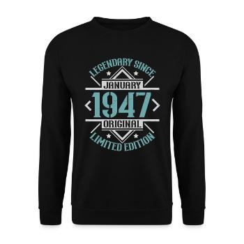 Legendary since January 1947 limited edition - Unisex Sweatshirt - black - Front - Alina (178cm) & Michal (187cm)