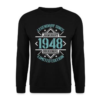Legendary since January 1948 limited edition - Unisex Sweatshirt - black - Front - Alina (178cm) & Michal (187cm)