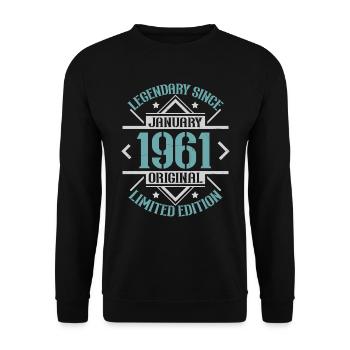 Légendaire depuis janvier 1961 édition limitée - Sweat-shirt Unisexe - noir - Devant - Alina (178cm) & Michal (187cm)