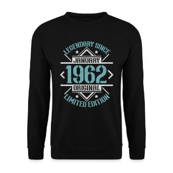 Légendaire depuis janvier 1962 édition limitée - Sweat-shirt Unisexe - noir - Devant - Alina (178cm) & Michal (187cm)
