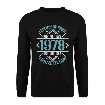 Légendaire depuis janvier 1978 édition limitée - Sweat-shirt Unisexe - noir - Devant - Alina (178cm) & Michal (187cm)