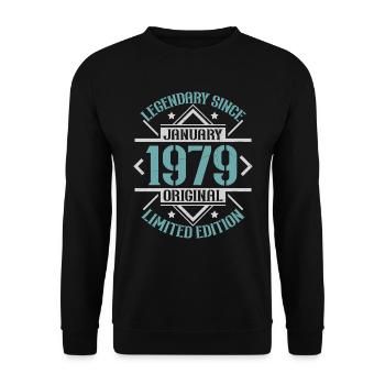 Legendär seit Januar 1979 limitierte Auflage - Unisex Pullover - Schwarz - Vorne - Alina (178cm) & Michal (187cm)