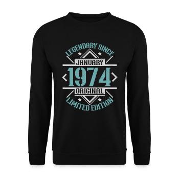 Légendaire depuis janvier 1974 édition limitée - Sweat-shirt Unisexe - noir - Devant - Alina (178cm) & Michal (187cm)