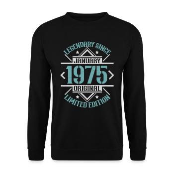 Légendaire depuis janvier 1975 édition limitée - Sweat-shirt Unisexe - noir - Devant - Alina (178cm) & Michal (187cm)