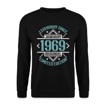 Légendaire depuis janvier 1969 édition limitée - Sweat-shirt Unisexe - noir - Devant - Alina (178cm) & Michal (187cm)