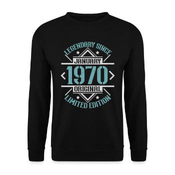 Legendary since January 1970 limited edition - Unisex Sweatshirt - black - Front - Alina (178cm) & Michal (187cm)