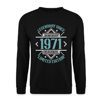 Légendaire depuis janvier 1971 édition limitée - Sweat-shirt Unisexe - noir - Devant - Alina (178cm) & Michal (187cm)