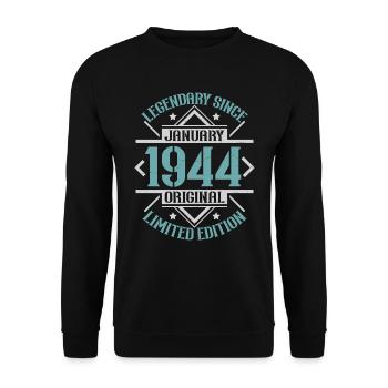 Legendary since January 1944 limited edition - Unisex Sweatshirt - black - Front - Alina (178cm) & Michal (187cm)