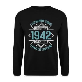 Légendaire depuis janvier 1942 édition limitée - Sweat-shirt Unisexe - noir - Devant - Alina (178cm) & Michal (187cm)