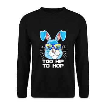 Easter T-Shirt, Easter Bunny Costume, Easter Saying - Unisex Sweatshirt - black - Front - Alina (178cm) & Michal (187cm)