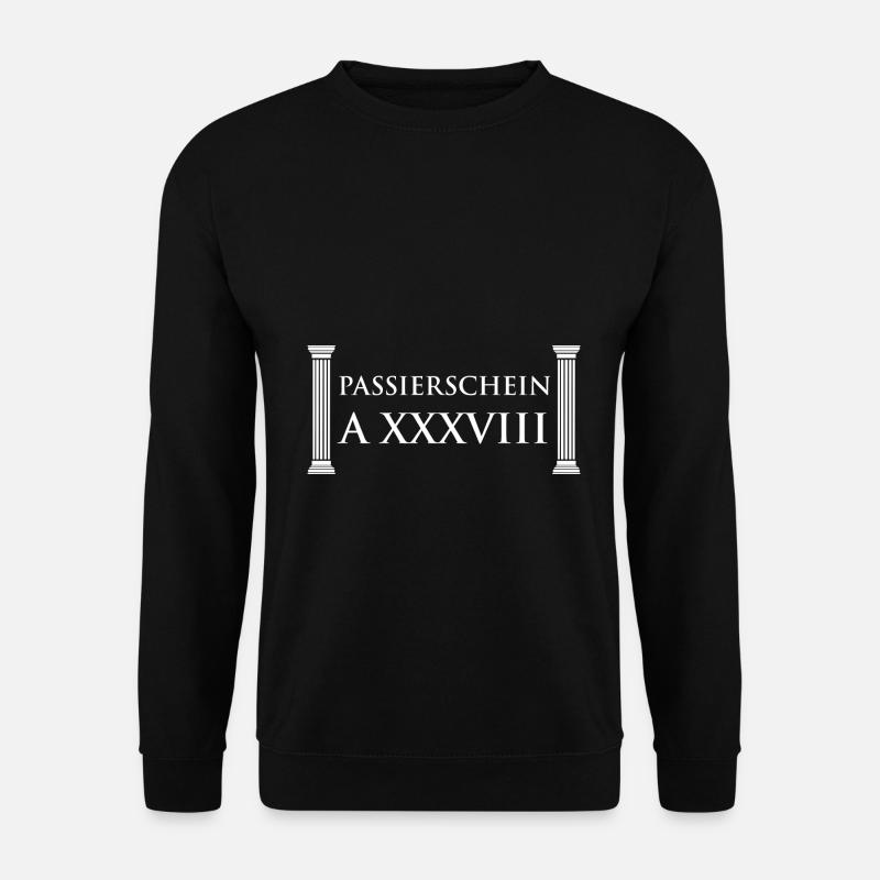 Passierschein A38 Ausgangssperre Home Office - Unisex Pullover - Schwarz