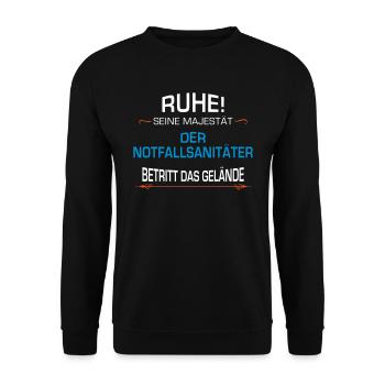 Notfallsanitäter Beruf - Unisex Pullover - Schwarz - Vorne - Alina (178cm) & Michal (187cm)