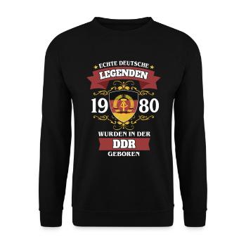 1980 - Unisex Pullover - Schwarz - Vorne - Alina (178cm) & Michal (187cm)