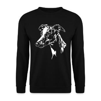 WHIPPET Windhund Windhunde Hund Wilsigns Hunde - Unisex Pullover - Schwarz - Vorne - Alina (178cm) & Michal (187cm)