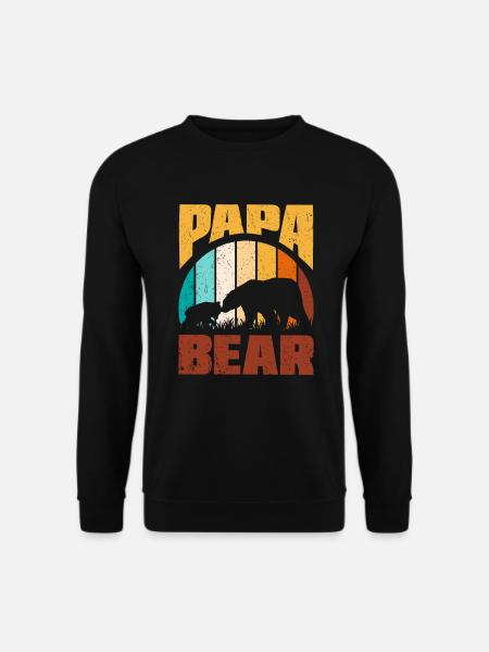 Bär Papa Sohn Baby Tochter Vatertag - Unisex Pullover - Schwarz