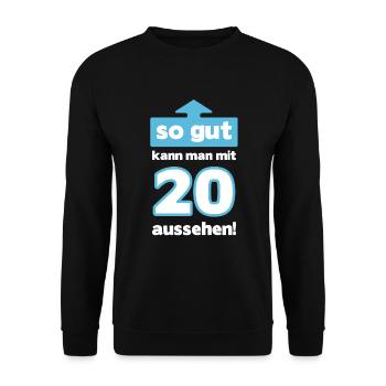 20 Geburtstag Mann Frau Lustig 20 Jahre - Unisex Pullover - Schwarz - Vorne - Alina (178cm) & Michal (187cm)