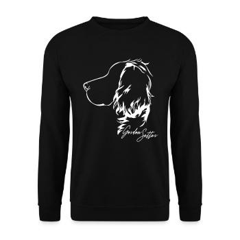 GORDON SETTER Profil Hunde Hund Wilsigns - Unisex Pullover - Schwarz - Vorne - Alina (178cm) & Michal (187cm)