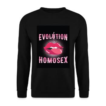 Rainbow LGBT Gay Lesbian T-Shirt - Sweat-shirt Unisexe - noir - Devant - Alina (178cm) & Michal (187cm)