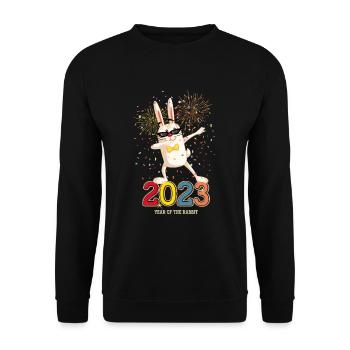 Fête du Nouvel An Bonne Année 2023 - Sweat-shirt Unisexe - noir - Devant - Alina (178cm) & Michal (187cm)