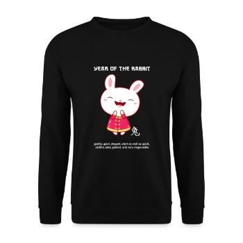 Kawaii Chinese New Year Tierkreiszeichen - Unisex Pullover - Schwarz - Vorne - Alina (178cm) & Michal (187cm)