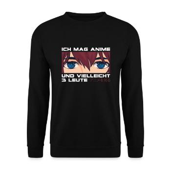 Ich Mag Anime und 3 Leute Japan Manga - Unisex Pullover - Schwarz - Vorne - Alina (178cm) & Michal (187cm)