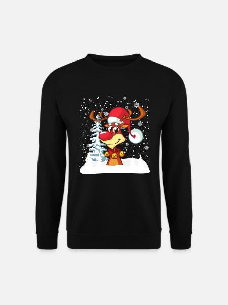 Reindeer Funny Winter Merry Christmas - Unisex Sweatshirt - black