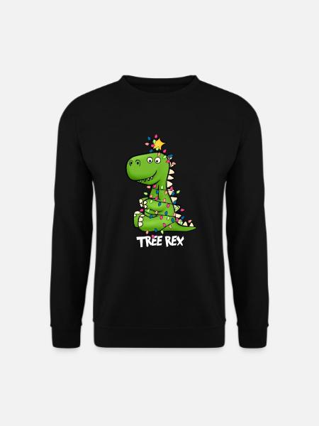 Tree Rex Christmas Dinosaur Child - Unisex Sweatshirt - black