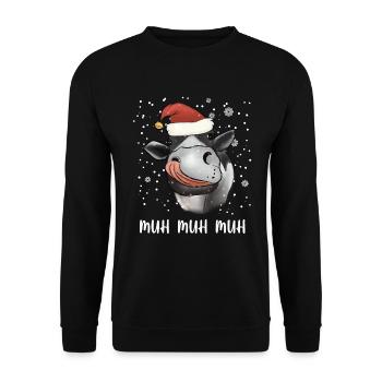 Cow Farmer Farmer Merry Christmas - Unisex Sweatshirt - black - Front - Alina (178cm) & Michal (187cm)