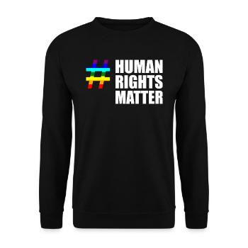 Les droits de l’homme comptent arc-en-ciel - Sweat-shirt Unisexe - noir - Devant - Alina (178cm) & Michal (187cm)