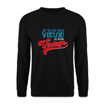 Homme Vieux Papy Fête Des Grands-Pères - Sweat-shirt Unisexe - noir - Devant - Alina (178cm) & Michal (187cm)