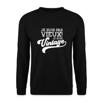 Homme Vieux Papy Fête Des Grands-Pères - Sweat-shirt Unisexe - noir - Devant - Alina (178cm) & Michal (187cm)