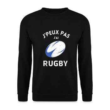 Drôle Rugby Joueur Sportif Fan - Sweat-shirt Unisexe - noir - Devant - Alina (178cm) & Michal (187cm)