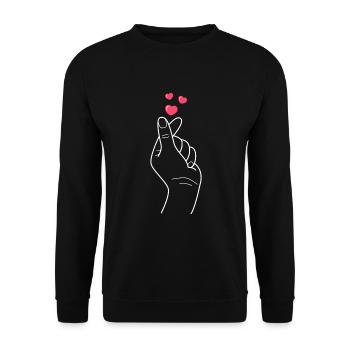 Kpop Merch Korea Kdrama Fingerherz K-Pop - Unisex Pullover - Schwarz - Vorne - Alina (178cm) & Michal (187cm)