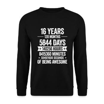 16 ans Décoration géniale cadeau d’anniversaire drôle - Sweat-shirt Unisexe - noir - Devant - Alina (178cm) & Michal (187cm)