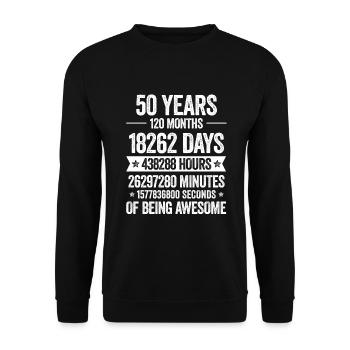 50 ans Décoration Géniale Cadeau d’anniversaire Drôle - Sweat-shirt Unisexe - noir - Devant - Alina (178cm) & Michal (187cm)