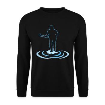 Hockey sur gazon Joueur de hockey sur gazon Temps mort hockey - Sweat-shirt Unisexe - noir - Devant - Alina (178cm) & Michal (187cm)