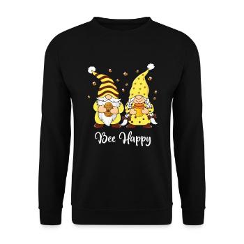 Bee Happy Spring Bee Garden Gnome Garden - Sweat-shirt Unisexe - noir - Devant - Alina (178cm) & Michal (187cm)