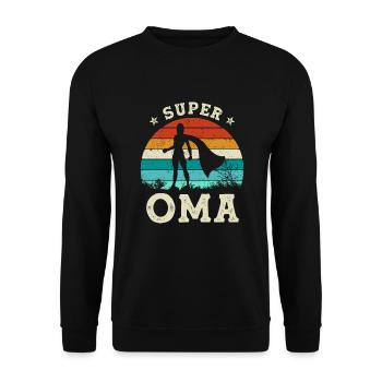 Super Oma Beste Oma Der Welt Muttertag - Unisex Pullover - Schwarz - Vorne - Alina (178cm) & Michal (187cm)