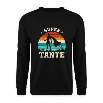 Super Tante Beste Tante Der Welt Muttertag - Unisex Pullover - Schwarz - Vorne - Alina (178cm) & Michal (187cm)