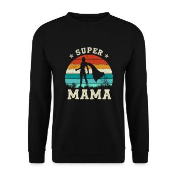 Super Mama Beste Mama Der Welt Muttertag - Unisex Pullover - Schwarz - Vorne - Alina (178cm) & Michal (187cm)
