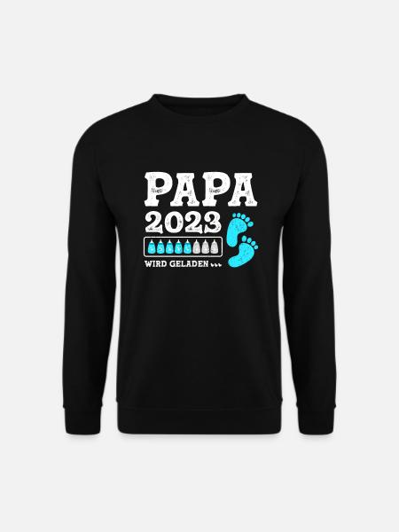 Vater 2023 Werdender Papa Loading 2023 - Unisex Pullover - Schwarz