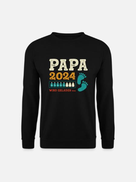 Vater 2024 Werdender Papa Loading 2024 - Unisex Pullover - Schwarz