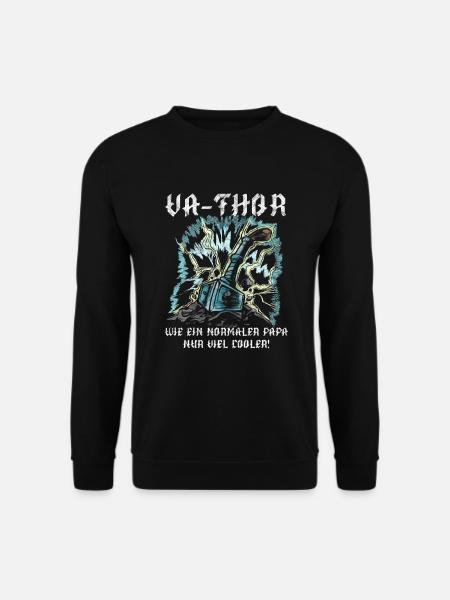 VaThor Lustig Vatertag Bonus Papa Stiefvater - Unisex Pullover - Schwarz