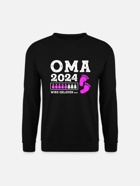 Werdende Oma 2024 Schwangerschaft Verkünden - Unisex Pullover - Schwarz