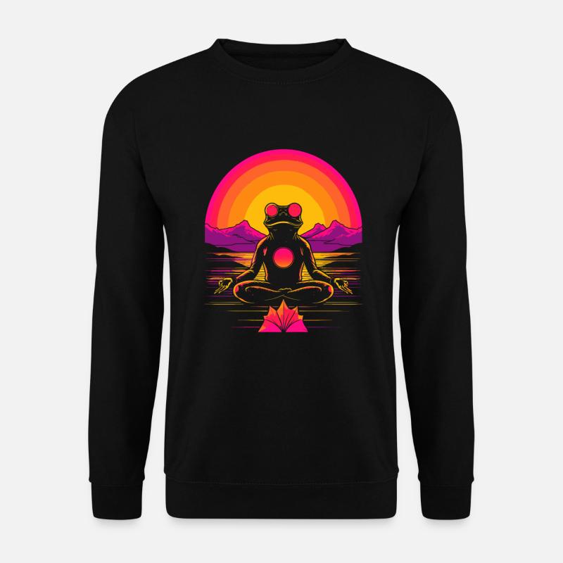 Synthwave Frog Vaporwave 80s - Unisex Sweatshirt - black
